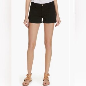 Frame Le Cutoff Roll-Cuff Denim Shorts in Black